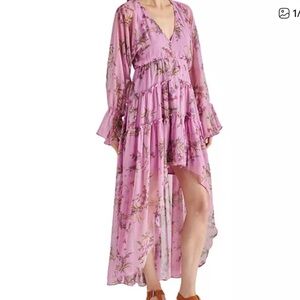 NWOT Steve Madden Sol Floral Ruffle Hi-low Spring Easter Dress